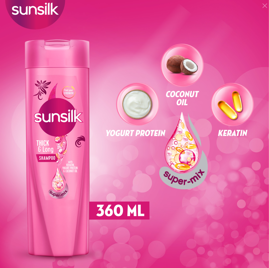 SUN SILK THICK & LONG SHAMPOO 360ML